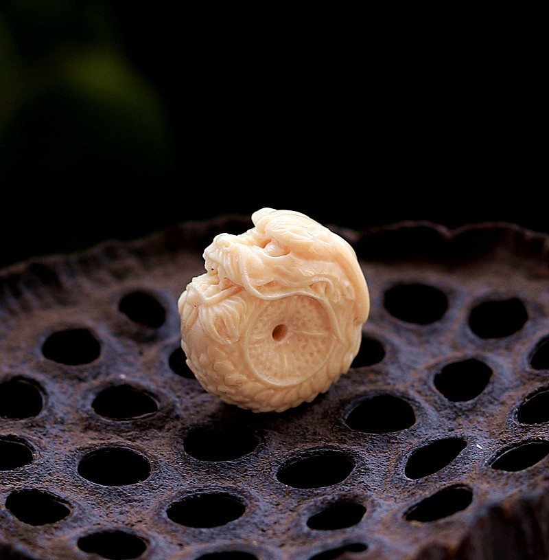 牧思 猛犸象牙 龙扣 卡子背云 diy配件 平安扣吊坠配饰 直径1.