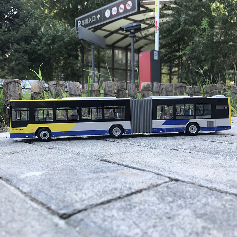 老北京公交车 5路 1:64 bk652型黄河单机车合金公交巴士模型 27路