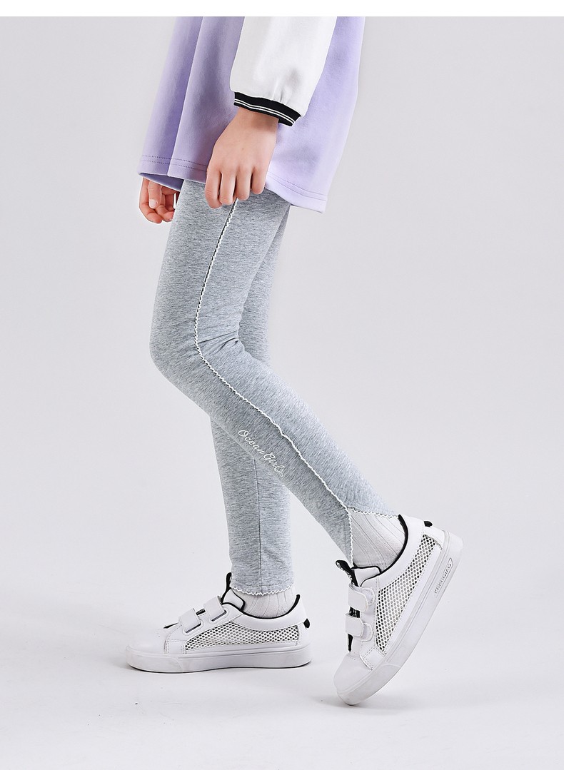 铅笔俱乐部童装女童针织紧身裤儿童打底裤中大童韩版2021春装新款粉红