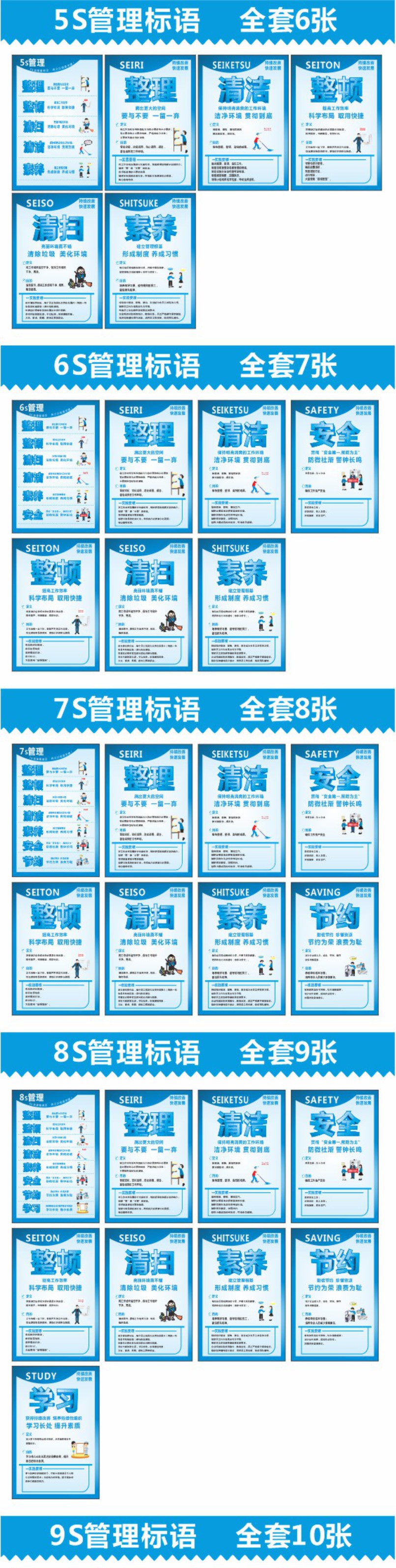 碧嘉嘉6s标志牌5s6s7s8s管理标语墙贴工厂车间生产挂图提示牌警示语8s