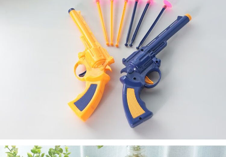 儿童软弹玩具竞技玩具发射安全吸盘子弹男孩可以发射连发射击类 左轮4