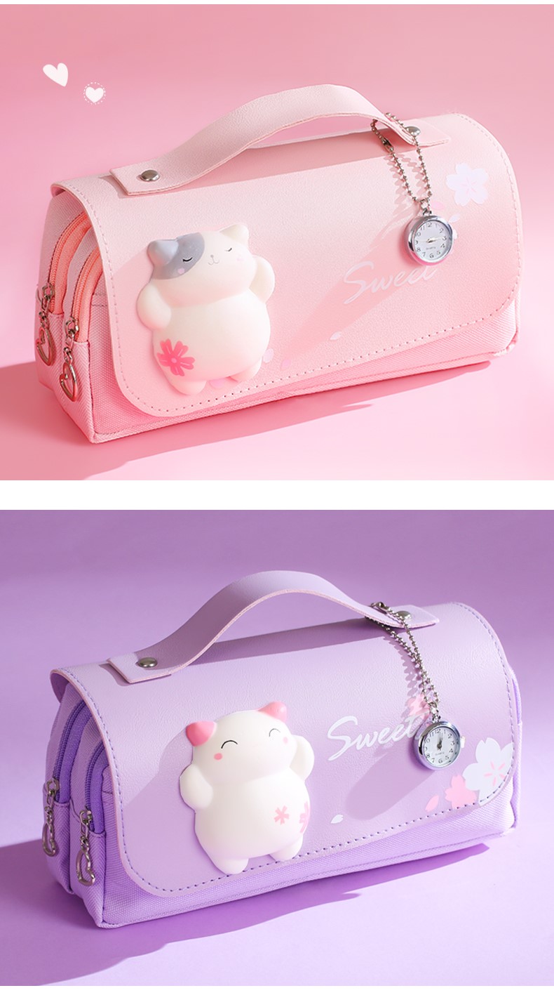 韩国可爱解压学生笔袋文具盒大容量儿童小学生减压高颜值少女心简ins