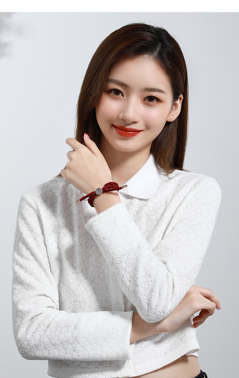 灵狮赐禄狮子手链银饰女鞋带编织运动手绳一对情侣款简约纪念礼物送