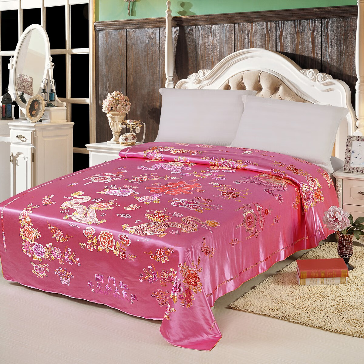 杭州丝绸软缎被面子织锦缎被面老式绸缎面软缎龙凤百子高档结婚庆