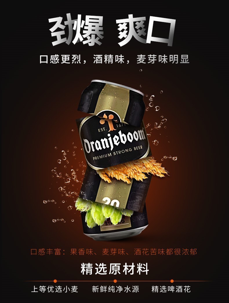 橙色炸弹20度精酿高度烈性原装进口啤酒500ml24听整箱