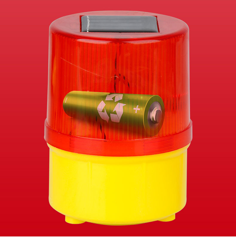 磁铁太阳能警示灯施工安全信号灯驱兽灯田间车载警示灯光控b级白色