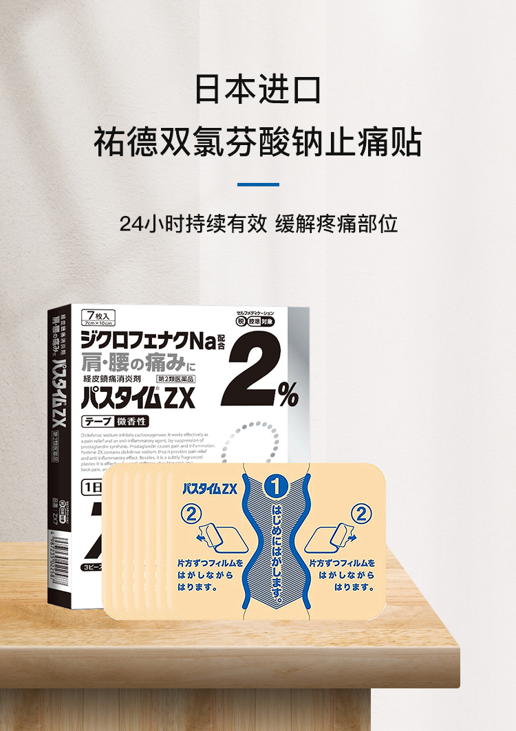 日本进口佑德药品双氯芬酸钠止痛膏贴颈椎 腰间盘突出肩周炎腰疼网球