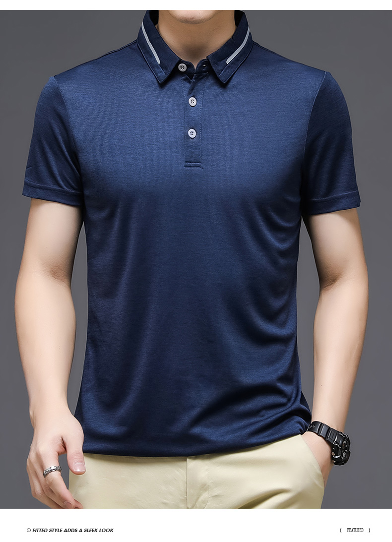 【领券减100 冰丝polo衫】夏季翻领冰丝短袖polo衫男潮流百搭修身都市