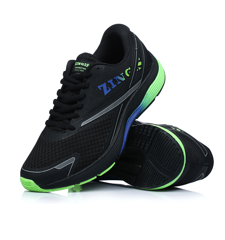 津吉斯 运动鞋男女 马拉松跑鞋男 支撑片红鞋黑色跑鞋减震透气户外