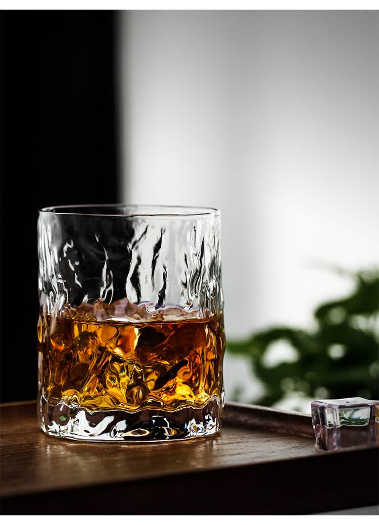 日式威士忌杯洋酒杯玻璃杯水杯ins风家用杯子茶杯啤酒杯 描金款单个