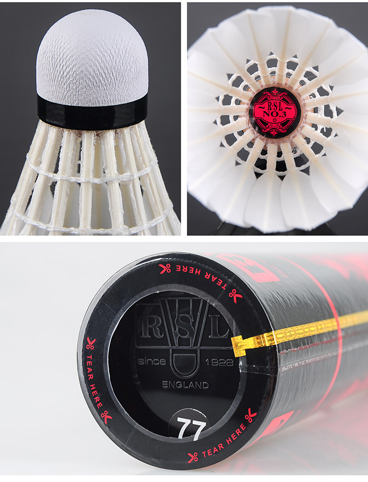 rsl亚狮龙羽毛球特级3号4号5号6号7号8号耐打飞行稳定12只装鸭毛球