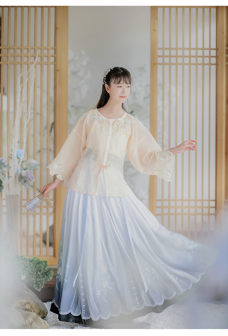 【新梦】如梦霓裳原创汉服女圆领衫齐腰襦裙绣花日常汉服秋季现货汉服