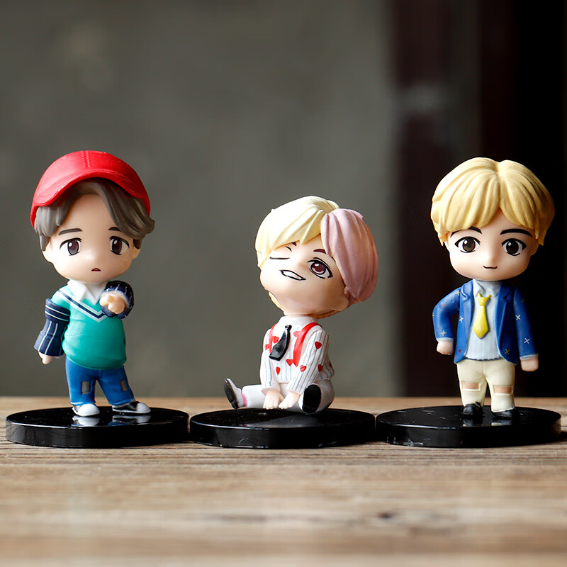 bts快闪店 pop-up成员手办摆件可爱公仔人偶礼物 二代7款bts防弹少年