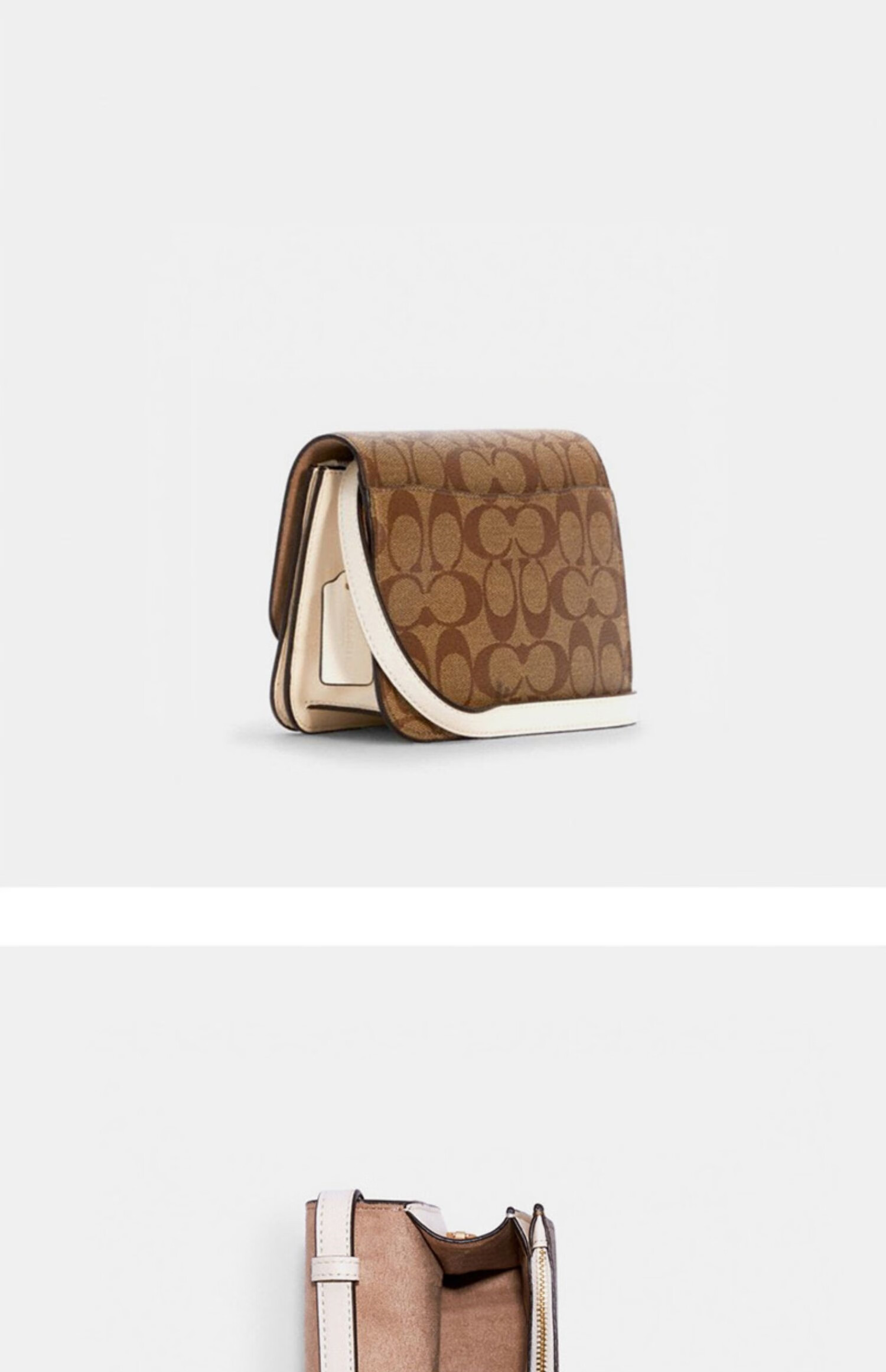 coach/蔻驰女包brynn经典标志斜挎包单肩包 im/粉笔白色【图片 价格