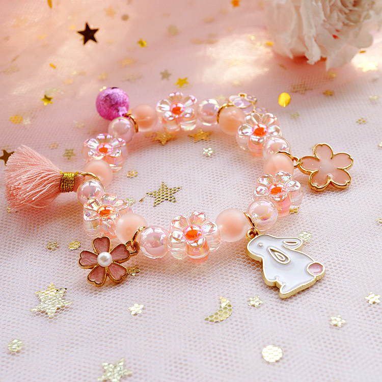 日系软妹玉桂狗铃铛手链少女手环学生饰品可爱大耳狗儿童手镯手串