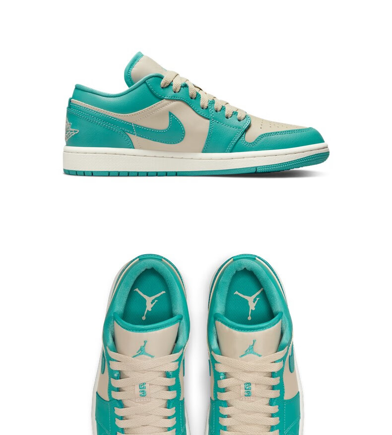 耐克air jordan 1 low aj1女子运动鞋刺绣dc dc0774-131(沙堆白/水洗