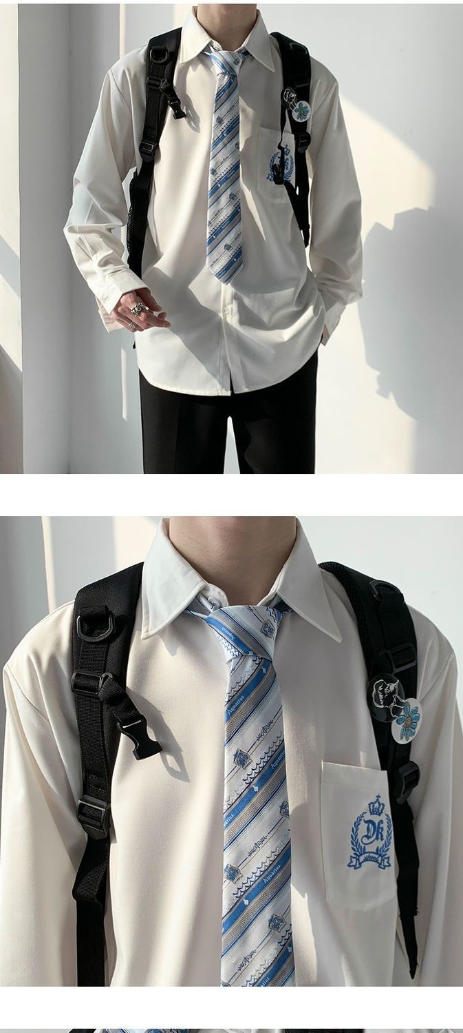 don)授权品牌原创dk制服男套装学院风白衬衫男学生潮流日系长袖jk制服