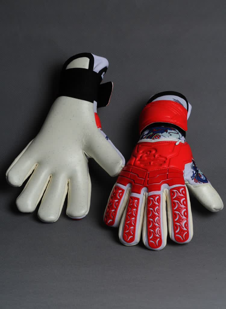 中超龙事达内缝可拆4护指易穿戴加厚耐磨 足球门将守门员手套 红黑色7