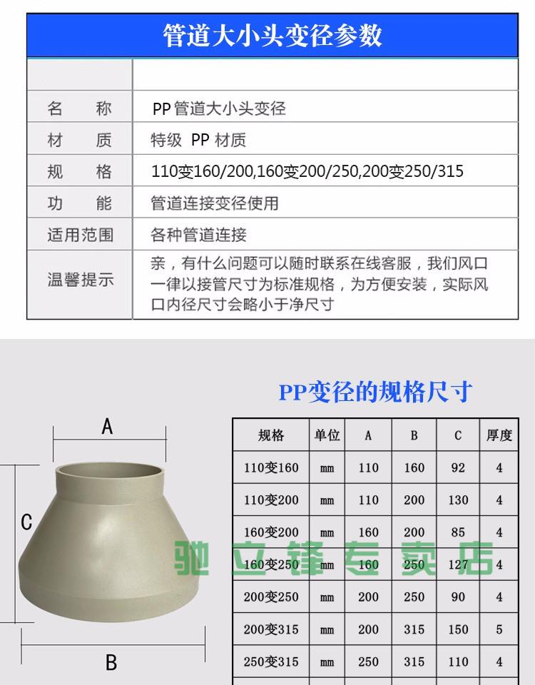 pvc变径三通规格型号图片