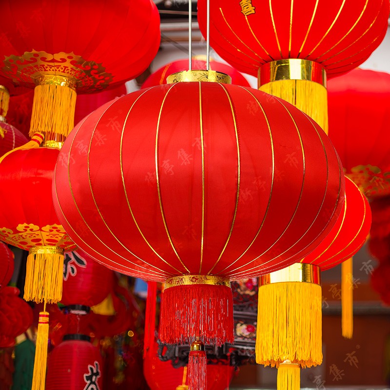 街亭集市中秋国庆元旦红灯笼手工户外防水无字新年商场宾馆酒店大门
