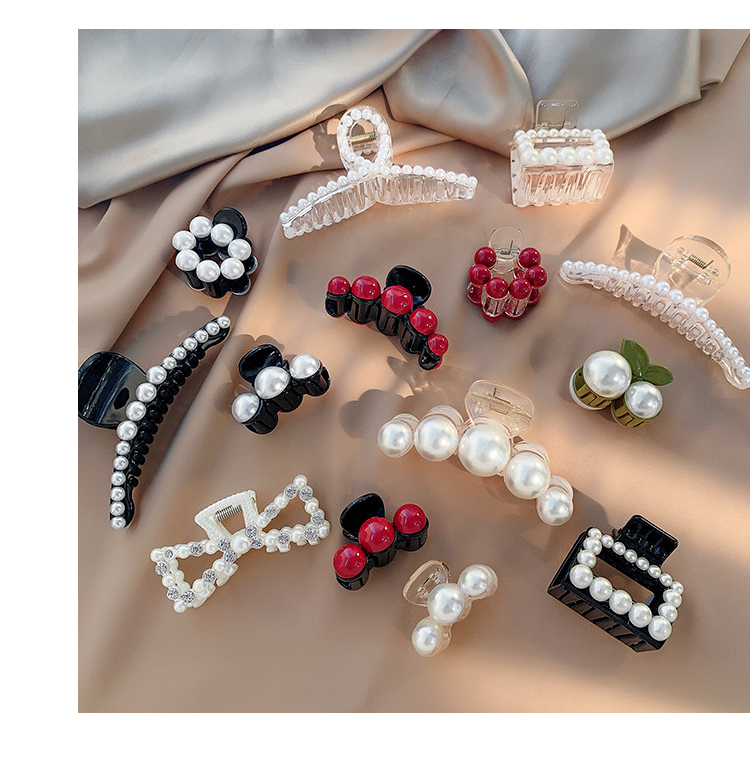 kzd首饰珍珠抓夹优雅气质后脑勺头发夹子发量多发抓盘发鲨鱼夹发夹女5