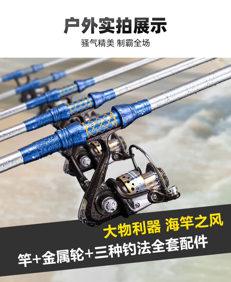 专营店正品海竿抛竿海钓鱼竿超硬碳素十大品牌渔具海杆套装全套特价