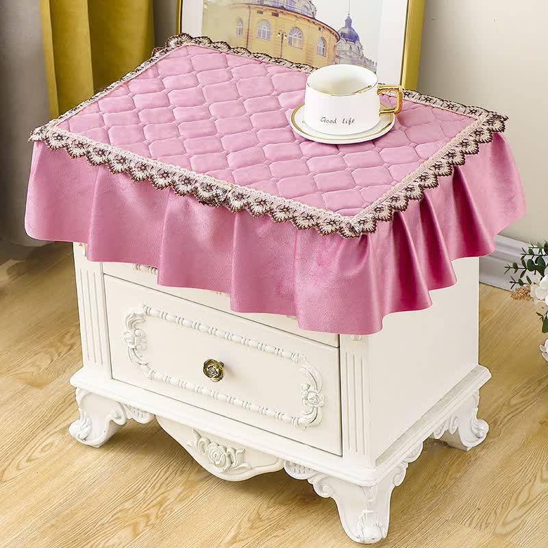 朵朵姝床头柜套盖布罩新款高档加棉加厚保护罩全包卧室家用防尘布粉色