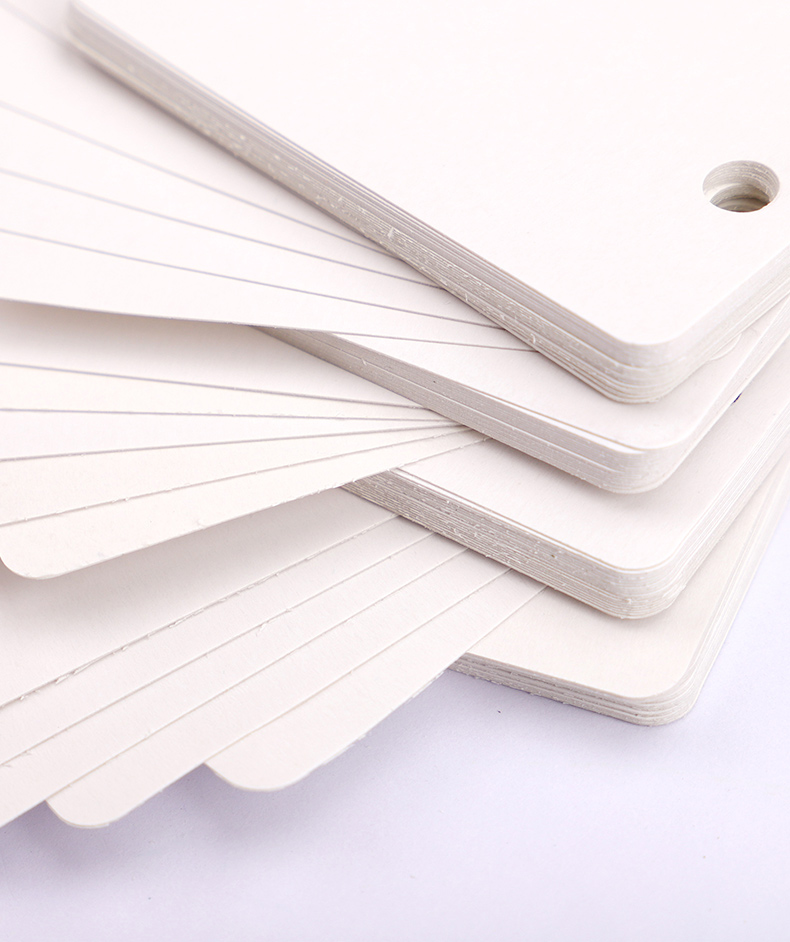 金思维空白卡片英语单词卡片纸白色硬卡纸便携写字高中随身记背环扣式