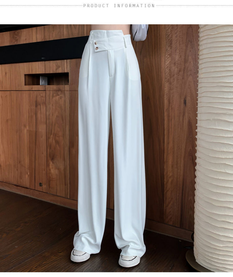 yuda云朵裤女高腰垂感阔腿裤宽松紧腰坠感免烫拖地裤子显瘦长裤潮