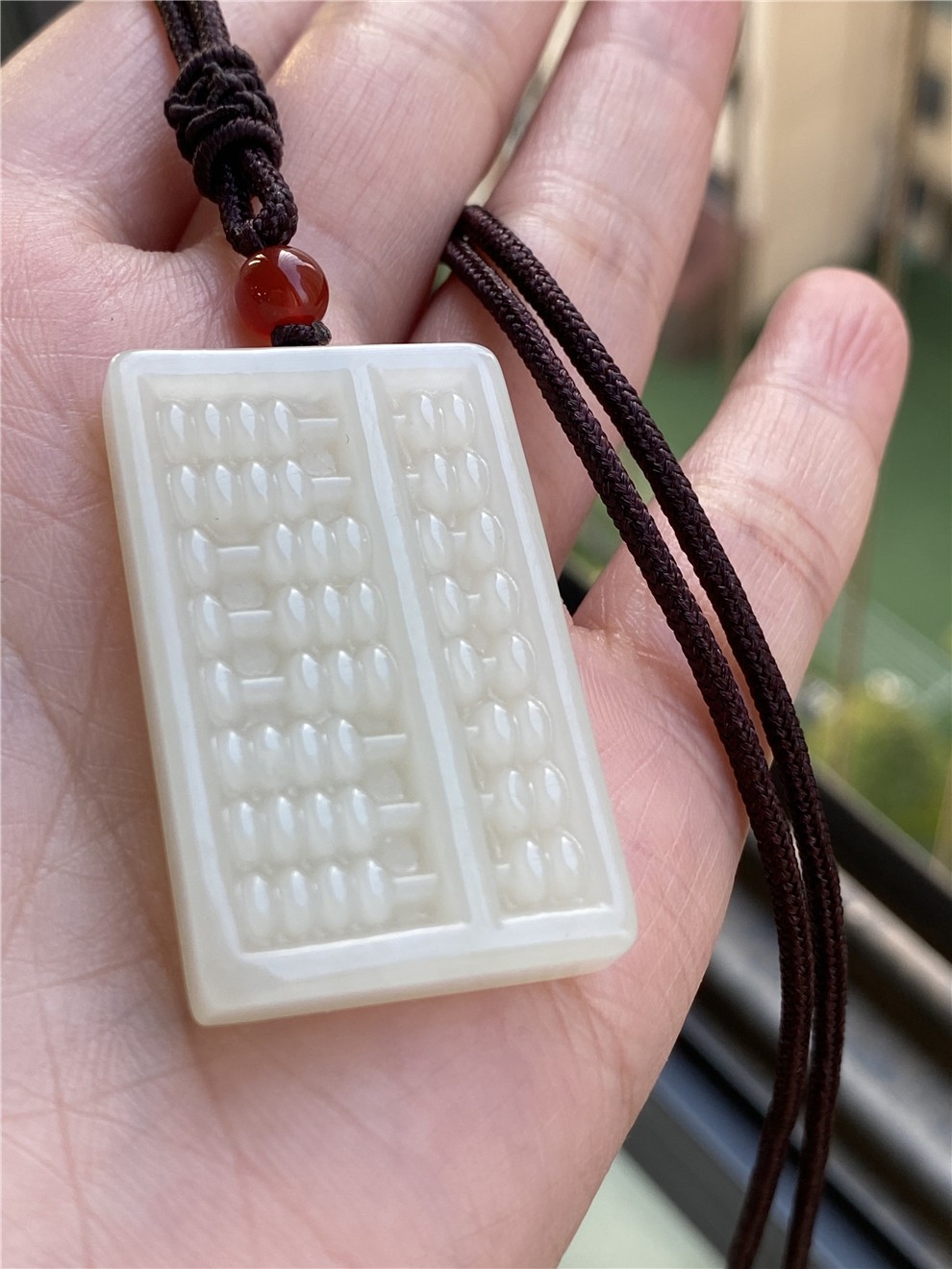 玉勋 天然和田玉如意算盘吊坠男女玉石算盘玉器玉坠挂件玉佩【图片