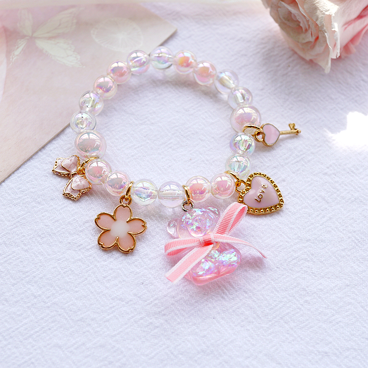 梦幻蝴蝶可爱小熊手链儿童手环少女手镯学生闺蜜手饰品女孩手串 幻纱