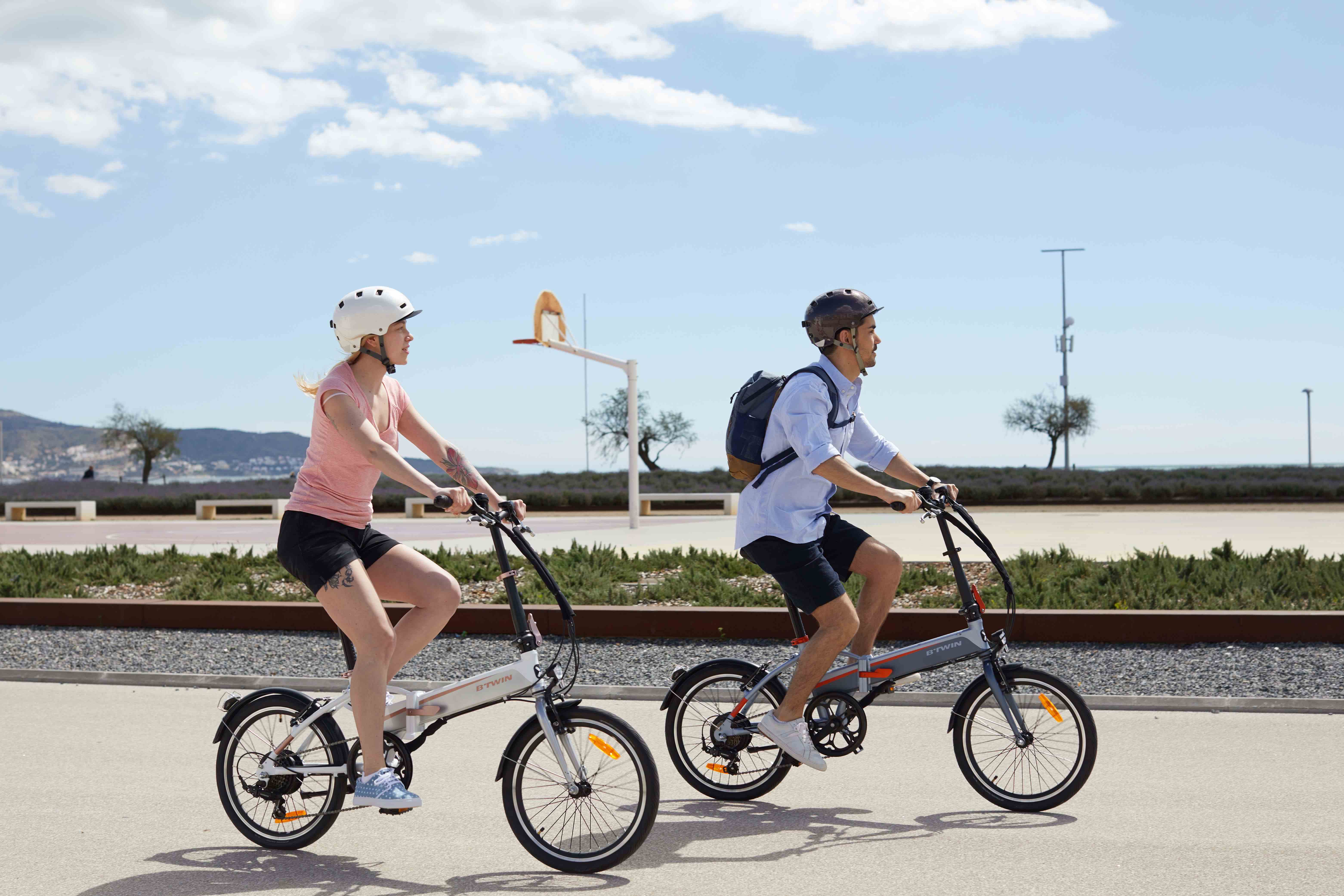 迪卡侬折叠自行车便携通勤轻便代步男女上班电助力自行车im黑色20英寸