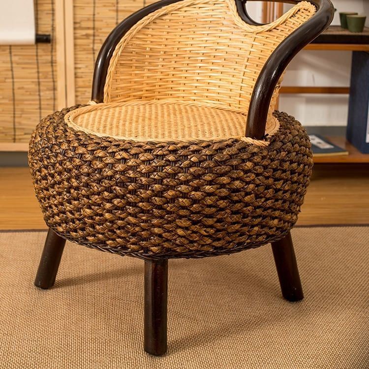 滕椅靠坐椅竹编小藤椅老人专用靠背椅坐椅家用单人位椅子舒服久坐简约