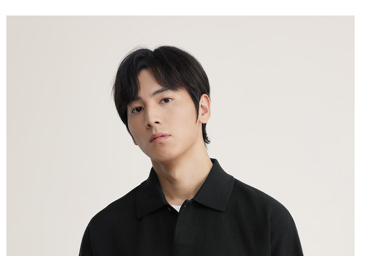 MARKLESS Men's Casual Pullover Knit Sweater, Long Sleeve, Spread Collar, Drop Shoulder, Machine Washable, Knit Top 5703, Starry Black, Size L 22