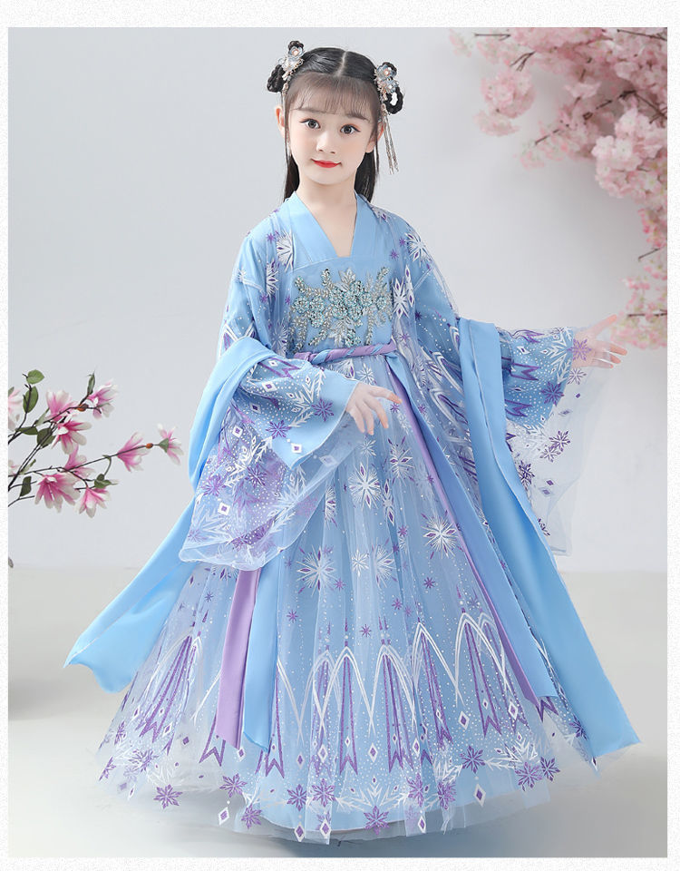 迪士尼(disney)童装儿童汉服女超仙中国风儿童古装襦裙3-13岁小女孩