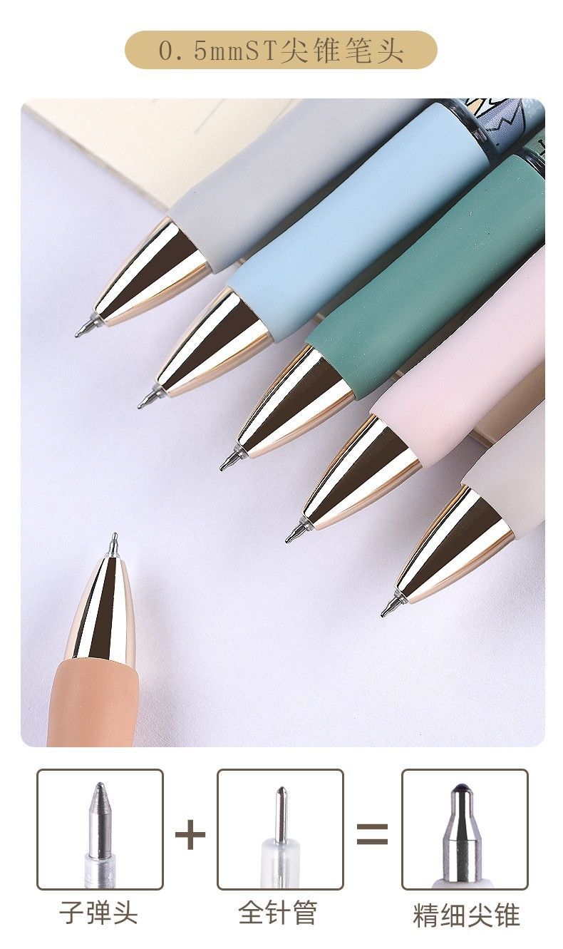 仓梵新青年觉醒年代鲁迅李大钊按动中性笔精细尖锥笔头05mm黑色笔芯20