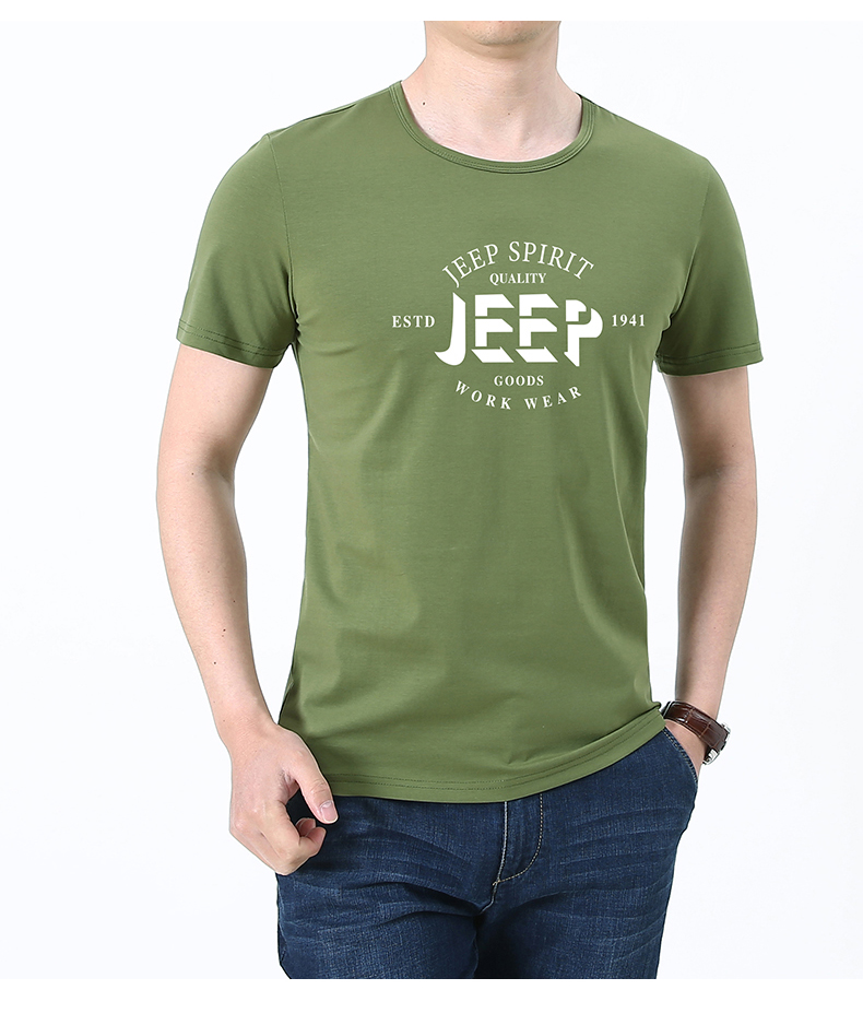 jeep吉普短袖t恤男舒适户外运动t恤男新款圆领时尚休闲百搭t恤上衣