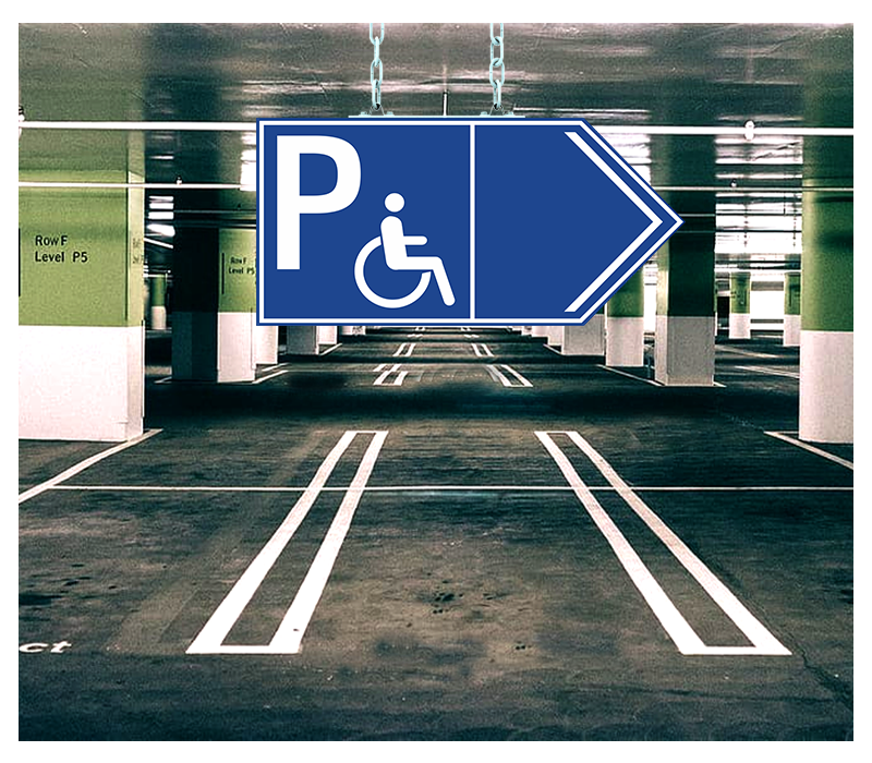 无障碍停车位标识牌指示牌提示牌警示防水标志牌喷漆箭头指示铝板无