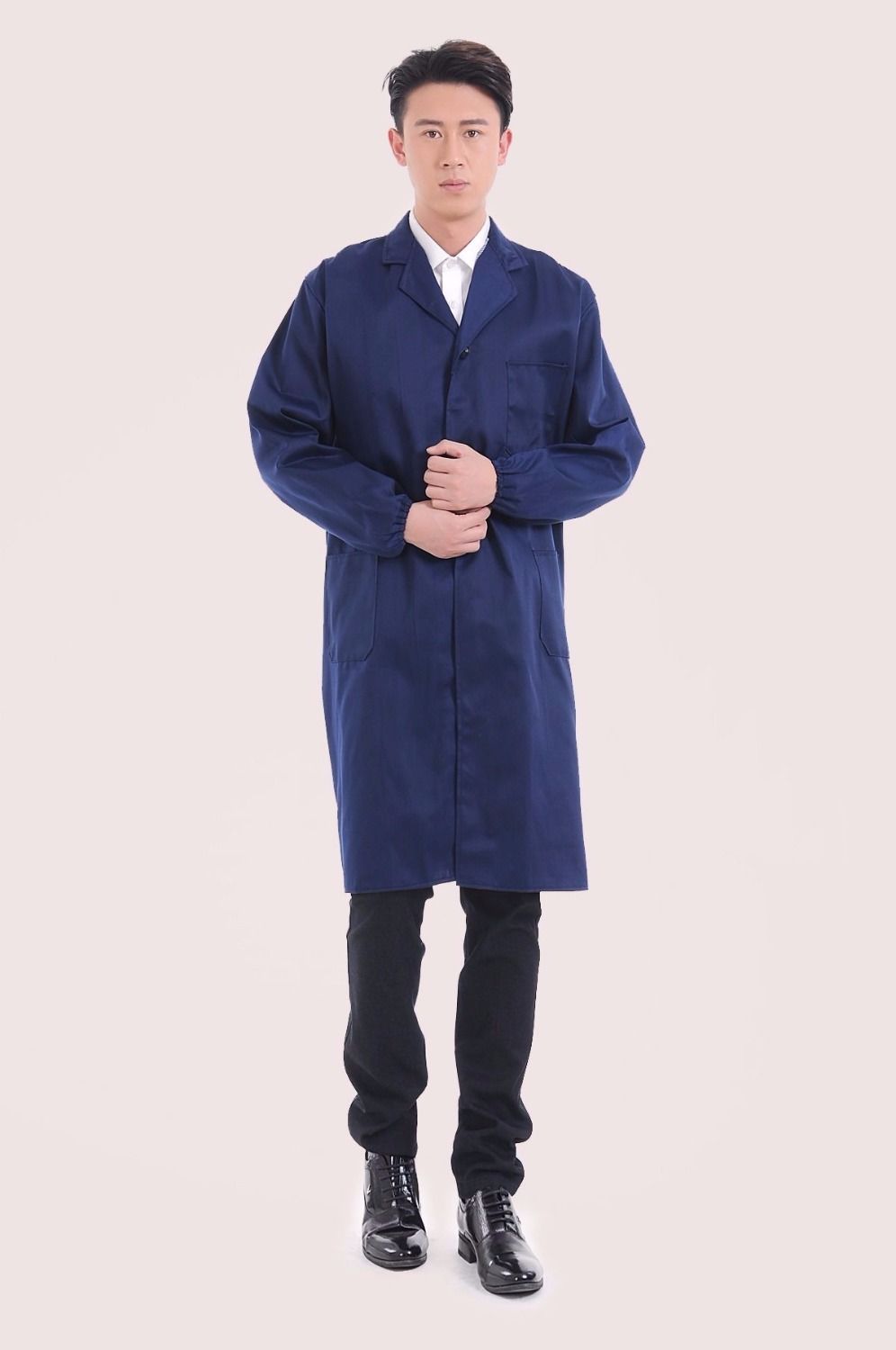 新品长大褂工作服春秋长袖蓝大褂仓管服搬运服男长袍长褂劳保大褂女吉