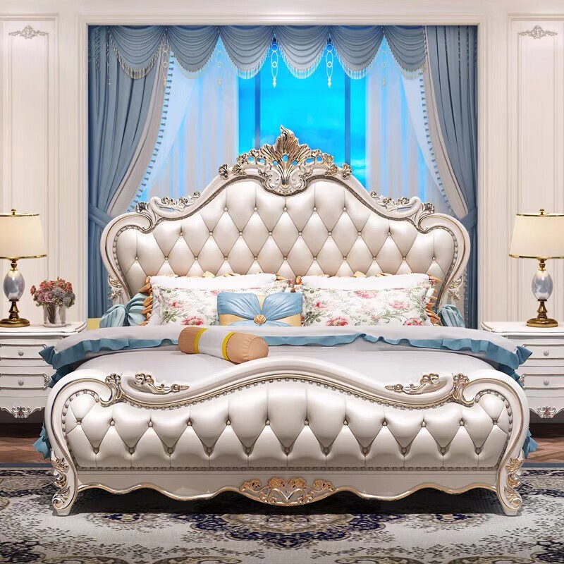 8米主卧婚床白色收纳法式床 塑料倒膜床头单床 床板 1500mm*2000mm