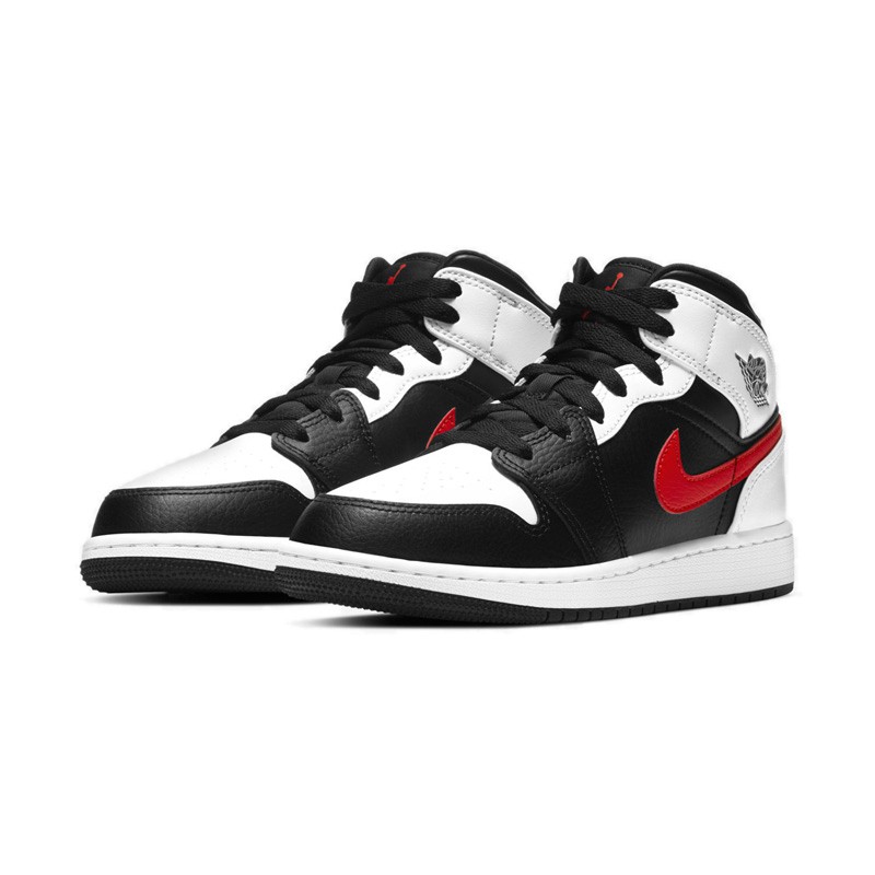 nike air jordan 1 aj1中帮黑白红熊猫红钩 板鞋 男鞋 女鞋554725-075