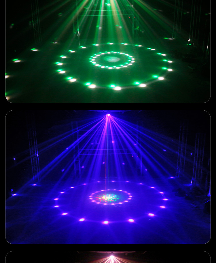 cklde七彩旋转灯ktv闪光灯七彩灯家用蹦迪氛围灯led旋转魔球灯爆闪