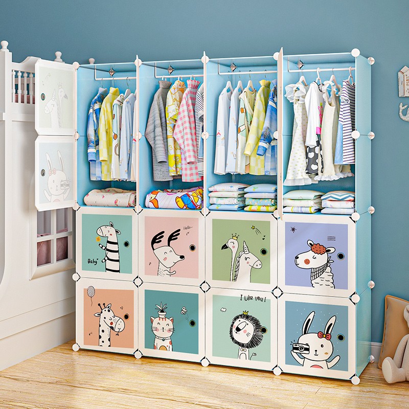 2022新款宝宝衣柜挂式简易家用卧室小孩宝宝婴儿小衣橱男女塑料挂式