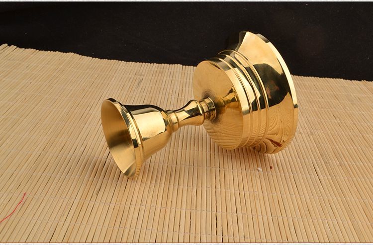 酥油灯灯座供佛酥油灯座 纯铜家用供奉酥油灯底座 蜡烛长明灯烛台 9号