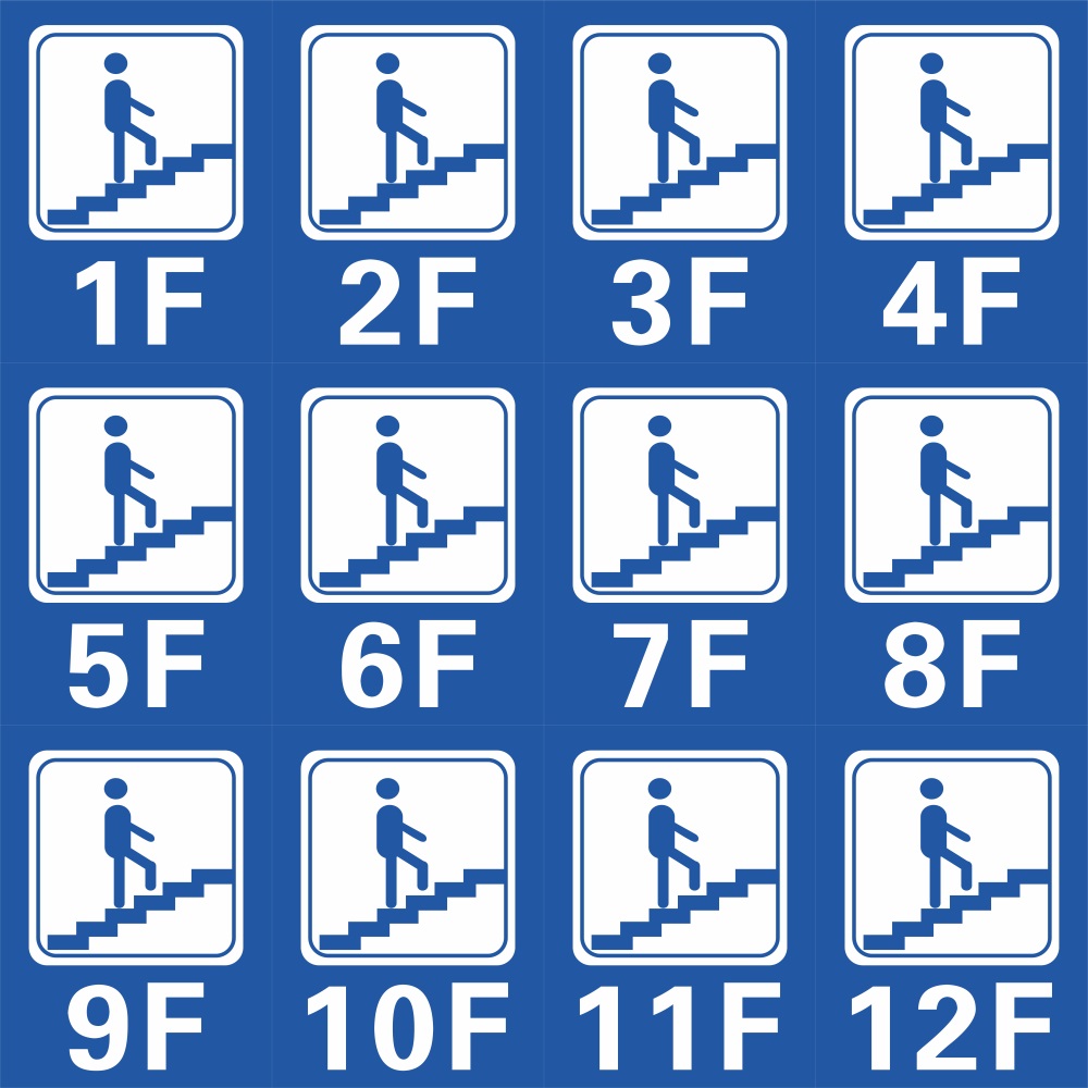 楼层号牌小区写字楼商场楼层号码牌12345678f楼标识贴一楼二楼三楼四