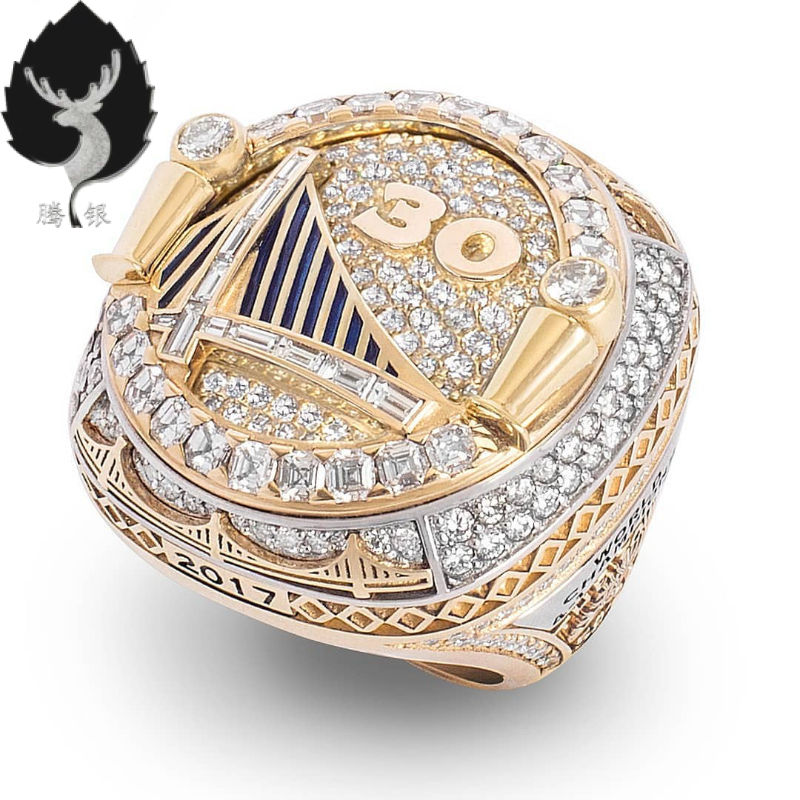2018年nba勇士队总冠军戒指库里杜兰特指环詹姆斯同款球迷礼物 蓝色
