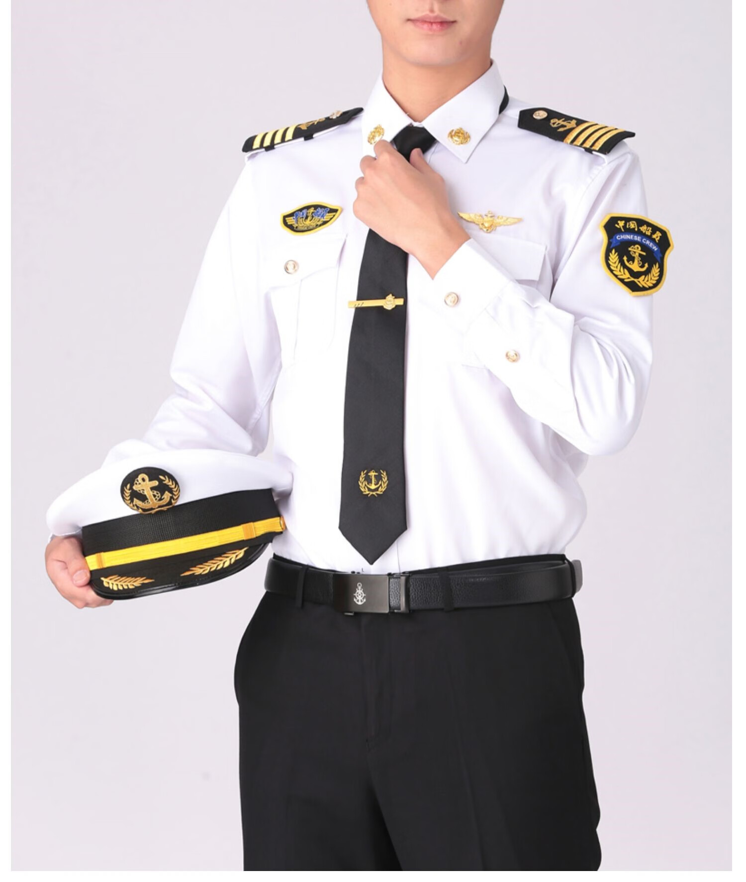 船长海员制服新款船长海运船员海员制服海事衬衫航海学校班服轮机长