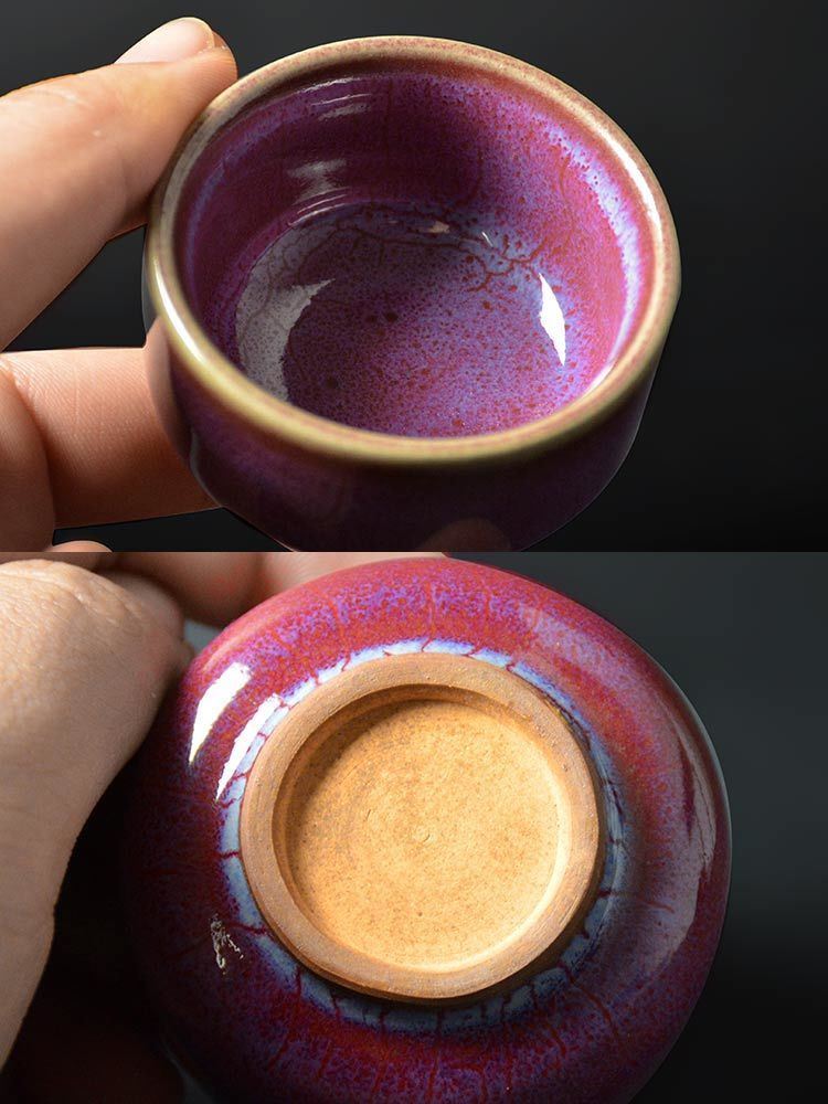 钧瓷茶杯创意功夫茶具钧瓷主人杯窑变单杯中式茶杯钧瓷茶杯主人杯陶瓷