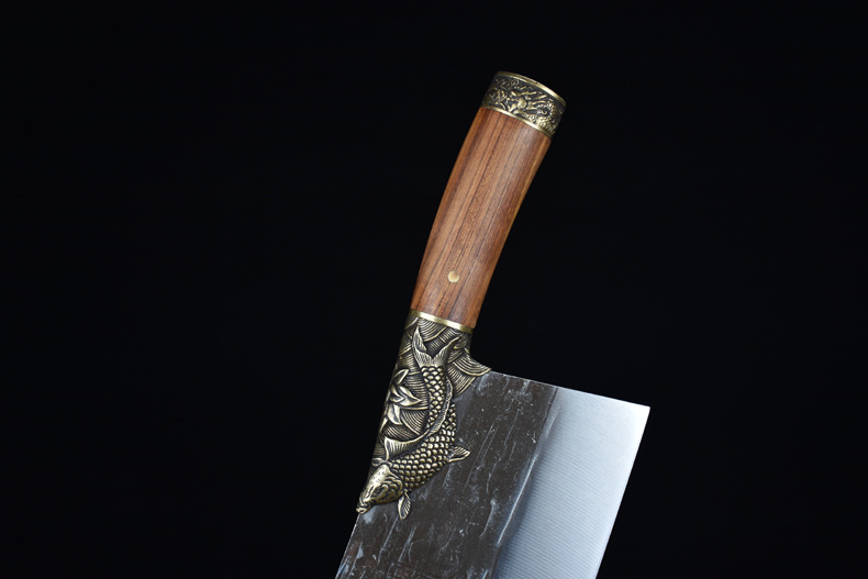 龙泉老式手工菜刀锻打锋利切片刀酒店专用厨师刀厨房超快刀具龙虎刀剑