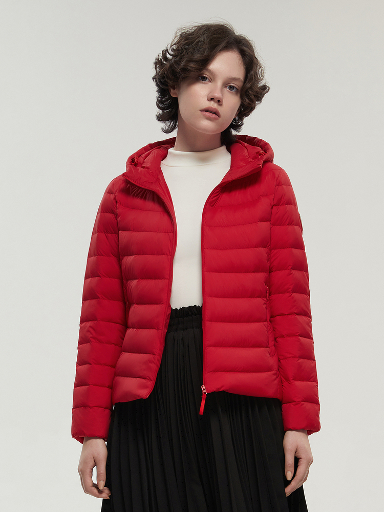 波司登大码羽绒服女时尚妈妈装连帽b00131002b 梅雅红1076 180/104b